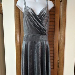 Grace Karin Velvet dress, women's size Large, Gray